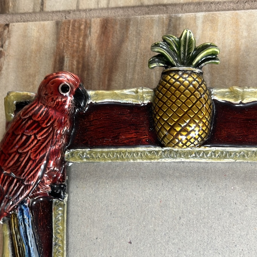 Enamel Parrot Picture Frame - Picture 4 of 11